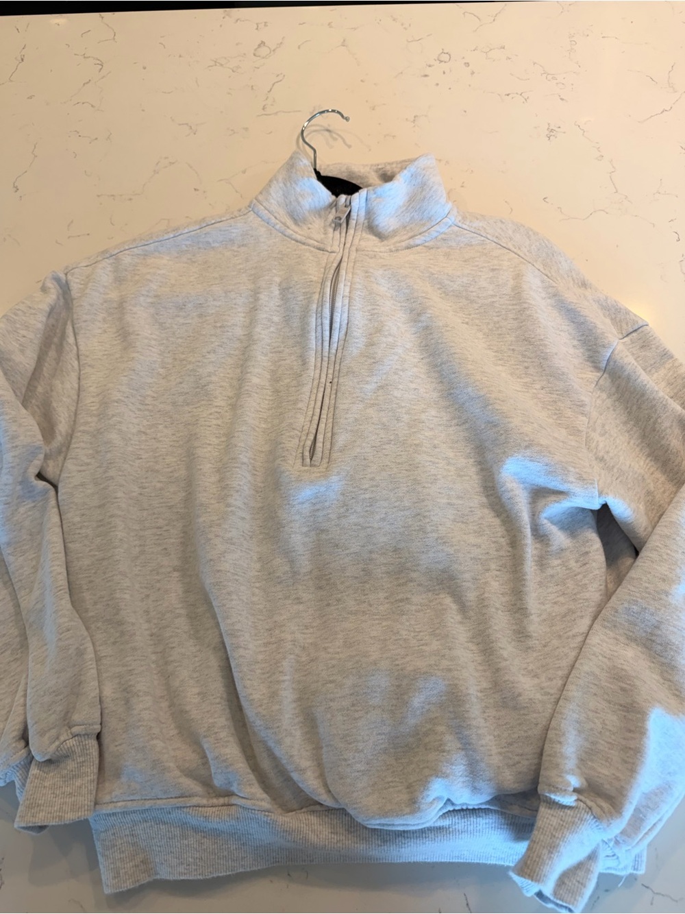 Garage Light Gray Women's Quarter-Zip Sweater